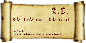 Kálmánczi Dániel névjegykártya